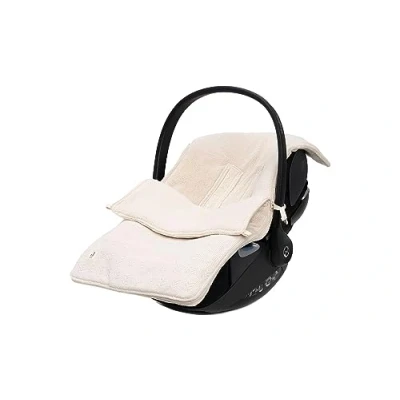 Image of Jollein Foot Muff Grain Knit Oatmeal for Baby Car Seat Group 0+ and Pushchairs 3 Point 5 Harness Knitting Pattern Fleece Lining Light Beige