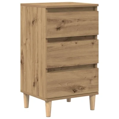 Image of vidaXL Bedside Cabinet Small Artisan Oak Finish Nightstand with Drawers Engineered Wood Bedroom/Office