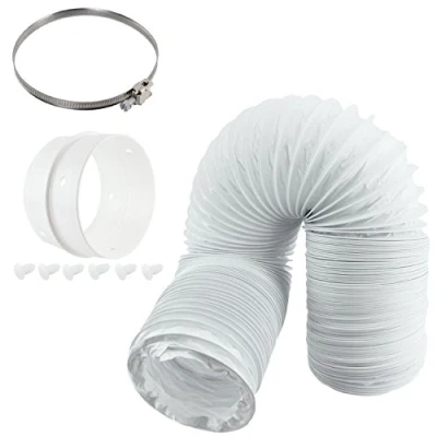Image of SPARES2GO Vent Hose &amp; Extension Ring Kit for BEKO Vented Tumble Dryer (4&quot; / 100mm Diameter)