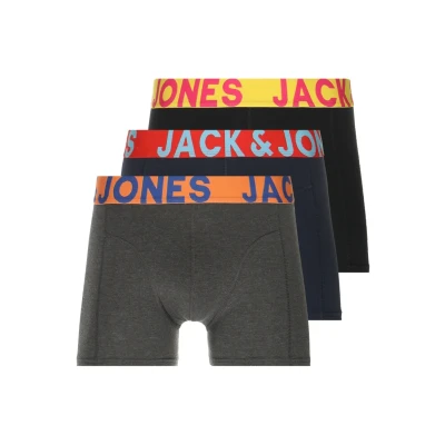 Image of Jack &amp; Jones Jaccrazy Solid Trunks 3 PACK Pants, Men&#039;s, Size: Small, Black/navy blazer/black