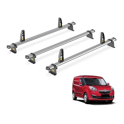 Image of Van Guard Trade Roof Rack for Vauxhall Combo D (2012 2018) 3 Steel Bars &amp; Loadstops [Only Suitable Standard (H1) Models] UltiBar SB284