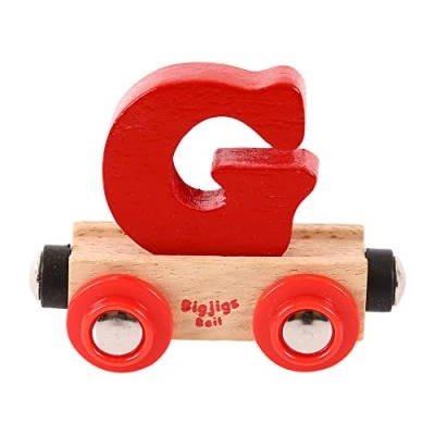 Image of Bigjigs Rail Wooden Name Letter G (Dark Red) Personalised Wood Railway Carriage