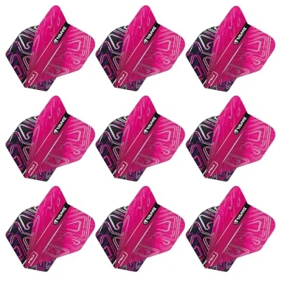 Image of RED DRAGON Yin Yang Double Sided Pink &amp; Black Standard Dart Flights 3 Sets Per Pack (9 in total)