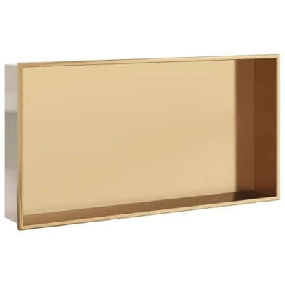 Image of vidaXL Shower Niche Brushed Gold 62x32x9 cm Stainless Steel