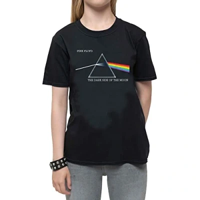 Image of PINK FLOYD Childrens/Kids Dark Side Of The Moon Courier Cotton T Shirt (11 12 Years) (Black)