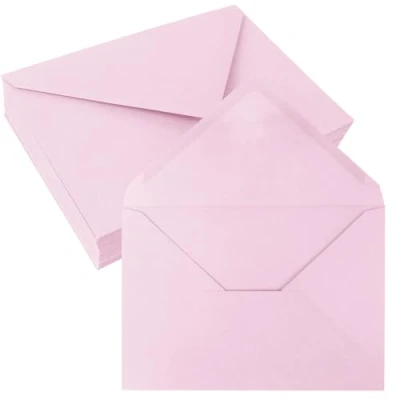 Image of JAGERGREEN 50 Pack 5&quot; x 7&quot; Self Seal Envelopes, Pink Blank C5 C6 Envelopes for Wedding Invitation, Envelope 137 193mm 150gsm Greeting Cards,Birthday, Baby Shower, Thank You Cards, Anniversary