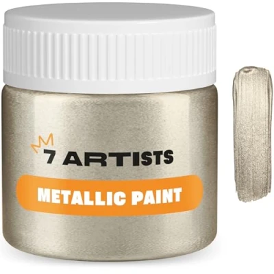 Image of 7 Artists Metallic Acrylic Paint 50 ml Antique Silver Paints Acrilic