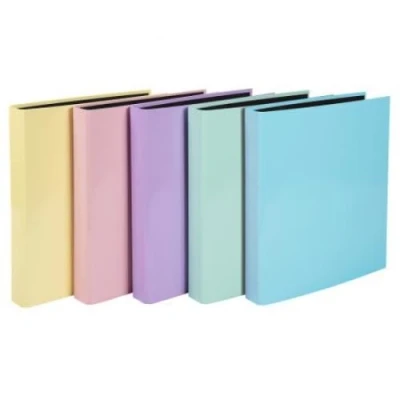 Image of Exacompta ref. 54560E Box of 10 Aquarel rigid binders 2 D rings 25 mm Spine 40 External dimensions: 31.5 x 30 cm Format to file A4 5 assorted colors