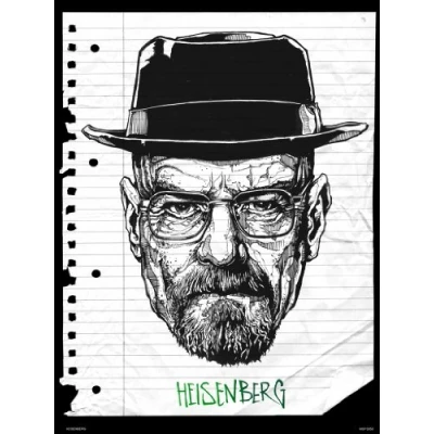 Image of onthewall Breaking Bad HEISENBERG Art Print Poster (MSP0050) White 30 x 40 cm