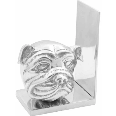Image of vidaXL Bookends 2 pcs Silver 8x12x16,5 cm Aluminium Dog