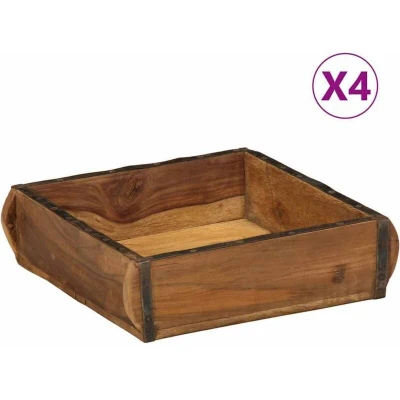 Image of vidaXL Trays 4 pcs 31x29x10 cm Solid Wood Reclaimed
