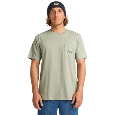 Image of Billabong T Shirt Stacked Arch PKT Men&#039;s Green S
