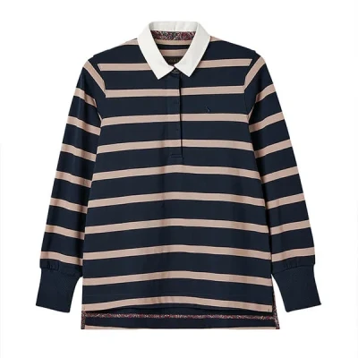 Image of Joules Pink Stripe Sammie Rugby Shirt Size 12