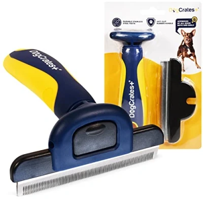Image of DogCrates+ Professional Deshedding Tool and Pet Grooming Brush for Small, Medium, Large Dogs Cats with Short or Long Hair