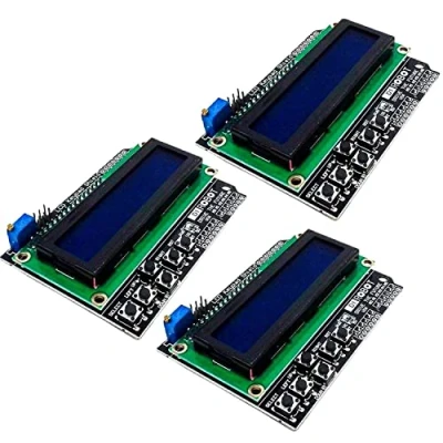 Image of AZDelivery compatible with HD44780 LCD Keypad Shield 16x2 LCD1602 Expansion Board Module Display I2C IIC 5V Arduino Including E Book! (Pack of 3)