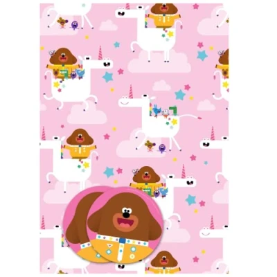 Image of Hey Duggee Wrapping Paper 6 Sheets Tags Sheet Size 70cmx50cm Official Product Responsibly Resourced