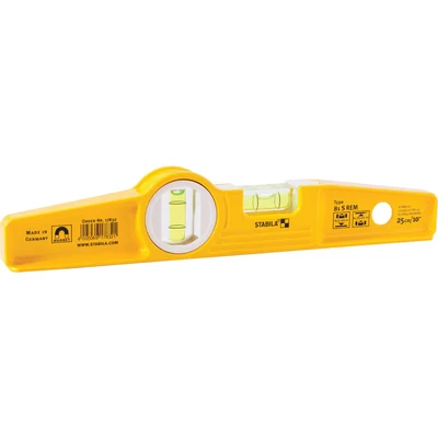 Image of Stabila Type81SREM 25cm/10 inch Rare Earth Magnetic Spirit Level with Holster, Yellow/Black