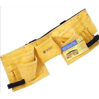 Image of 11 Pocket Double Split Suede Leather Tool Pouch Builders Bag Belt Storage POUCHE