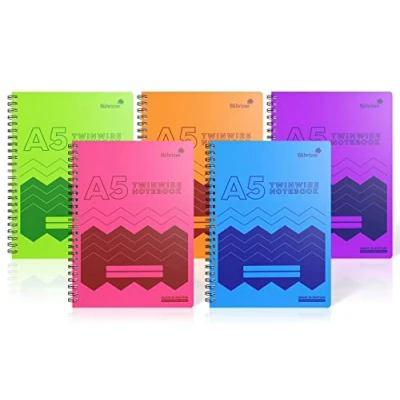 Image of Silvine 160 Page A5 Wirebound Notebooks with Durable Wipe Clean Covers [Assorted Pack of 10]