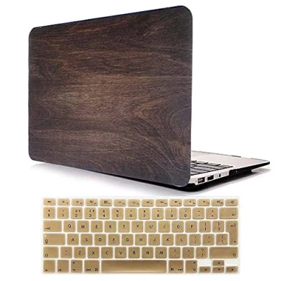 Image of FINDING Case For MacBook Air 13&quot;/13.3&quot; Model: A1369 / A1466, BUNDLE 2 in 1 13 inch ,Rubberized matte hard With UK/EU layout Silicone Keyboard Cover (Wood Pattern)