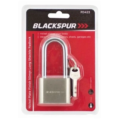 Image of Nickel 5cm Iron Long Shackle Padlock By Blackspur