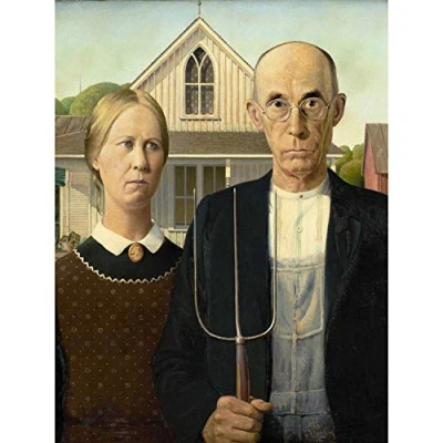 Image of Wee Blue Coo GRANT WOOD AMERICAN GOTHIC ART PRINT POSTER PICTURE HP326