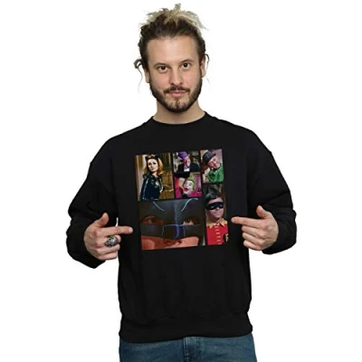 Image of DC Comics Men&#039;s Batman TV Series Class Photo Sweatshirt Black Large