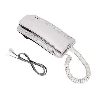 Image of Corded Phone, KXT‑438 Home Phone Wall Mounted Telephone with Redial Quick Flash Mute Function for Hotel School Office(White)