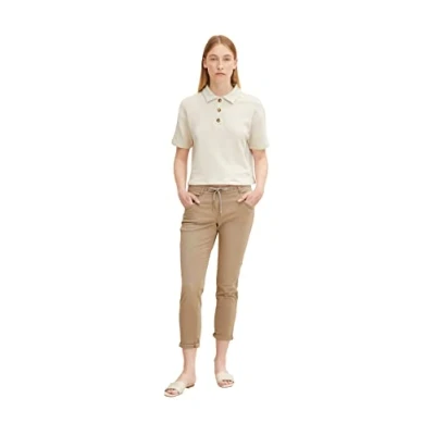 Image of TOM TAILOR Women&#039;s Tapered relaxed trousers 1032046, 28722 Dark Sepia, 40W / 28L