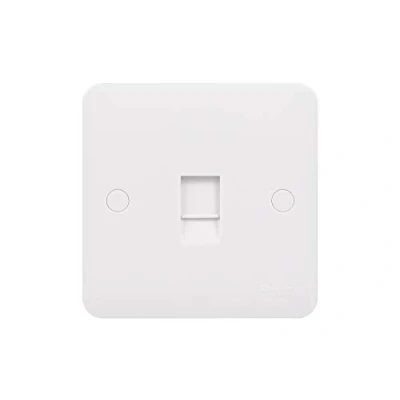 Image of Schneider Electric Lisse White Moulded Single Data Socket, CAT5E, RJ45, GGBL7071C5S,
