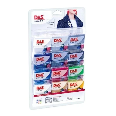 Image of DAS Smart Oven Bake Modelling 28g Clay, Fashion Style Primary Colours Collection, 12 Pieces, Ideal for Professionals and Hobbyists