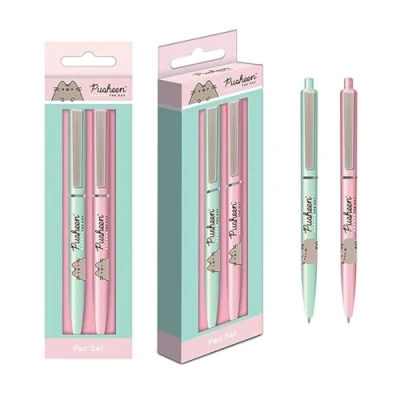 Image of Pusheen Set of 2 Ballpoint Pens (Botanical Design) Pen Official Merchandise