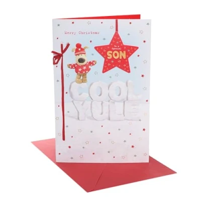 Image of Boofle A Special Son Embellished Christmas Greeting Card Cute Xmas Cards