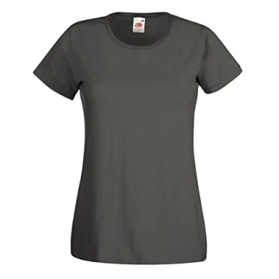 Image of Fruit of the Loom women&#039;s value weight t shirt, lady fit Grey XX Large