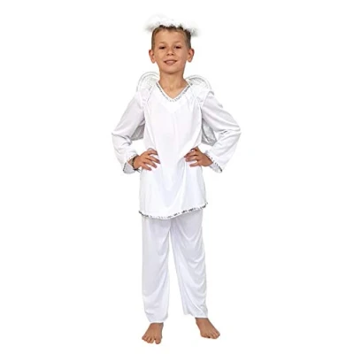 Image of Angel Gabriel Trouser Suit Costume Kids Size Large Age 10 12 Years Nativity Fancy Dress