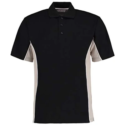 Image of Gamegear Men&#039; Track Pique Polo, Black/Grey/White, X Large. KK475