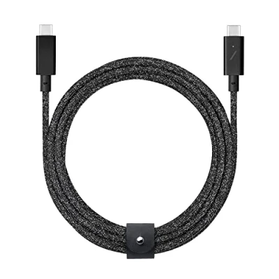 Image of Native Union Type C Belt Cable Pro 240W USB to 8ft Ultra Strong Charging with Leather Strap Compatible iPhone 16, 16 Max, MacBook Air, M3, iPad (Cosmos)