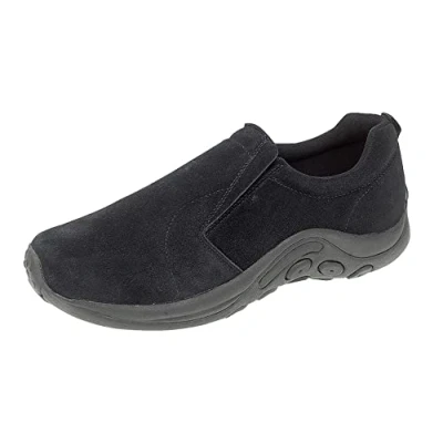 Image of PDQ RYNO Leather UnisexTwin Gusset Jungle Casual Shoes Trainers Black Real Suede, Mens UK 8 / EU 42