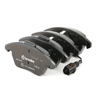 Image of 3C0698151P Brake pad set BREMBO P 85 146 incl. wear warning contact with piston clip without accessories VOLKSWAGEN: Scirocco III, Passat B7 Alltrack