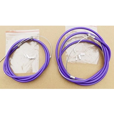 Image of FRONT + REAR BMX/MTB BIKE CYCLE BRAKE OUTER CABLES, INNER NOW IN 9 COLOURS ! (PURPLE)