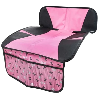 Image of Walser Child Seat Pad, Car Protector, Seat, Non Slip Cover, Ballet Doll Mat, ISOFIX Compatible, Grey/Pink