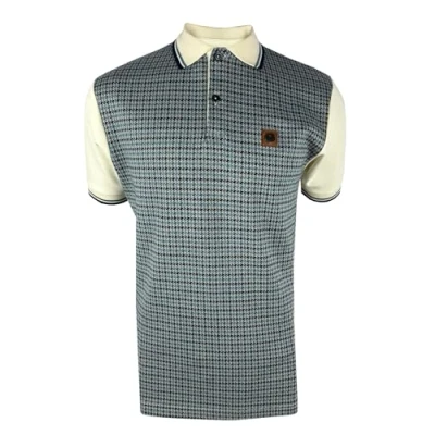 Image of Trojan Jacquard Houndstooth Panel Polo TR/8871 4XL Ecru