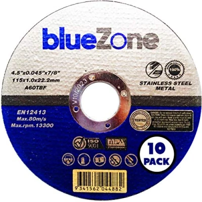 Image of blueZone Pack of 10 x Ultra thin 115 1mm for Angle Grinder Stainless steel cuttings discs metal cutting slitting
