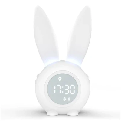 Image of Homealexa Kids Alarm Clock, Girls and Boys Clock Digital for Bedroom, Rabbit LED Wake Up Light Bedside