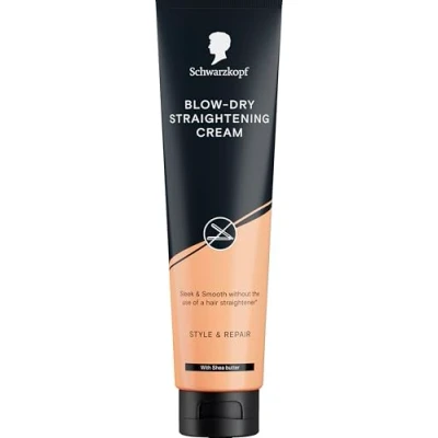 Image of Schwarzkopf Blow dry Straightening Cream 150 ml, Style &amp; Care, Straighter Hair without the Flat Iron, Styling for Hair, Anti Frizz