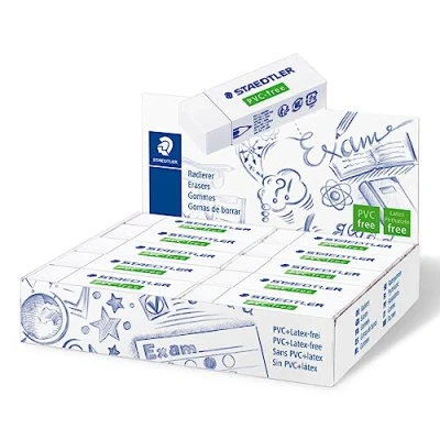 Image of Staedtler Mars Plastic Erasers for Drawings/Writing Pack of 20