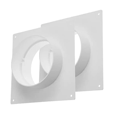 Image of Vent Systems 100 mm / 4&quot; Inch Pack of 2 Air Duct Connector Flange Plastic Ventilation Pipe Ducting for Round Flexible or Straight Pipes, Cooling Heating System HVAC