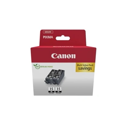 Image of Canon PGI 35 TWIN Pack of 2 cartridges (2x Black) Genuine (Recycled Cardboard Multipack)