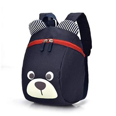 Image of Cartoon Toddler Reins Backpack Boys Girls Bear with Safety Anti Lost Strap Rucksack for