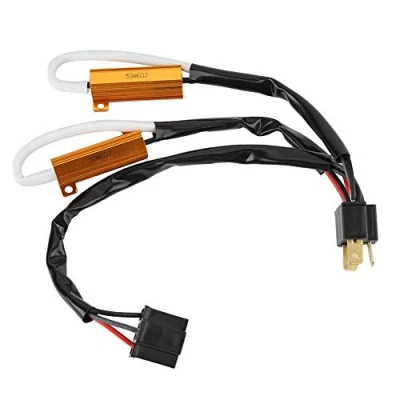 Image of LED Load Resistor, 1 Pair Decoder Resistor Car Headlight Flashing Error Free Wiring Harness for H4 H7 9005 9006 H8 H9 H11